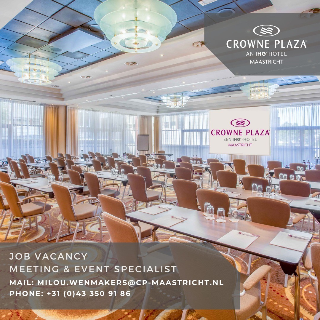 ALERT JOB VACANCY💼🤝
Meeting & event specialist

Do you get energy out of selling meeting rooms and coordinating events? Do you possess great organizational skills? And do you have a healthy dose of enthusiasm?

Then you are the meeting & event specialist we are looking for! Have a look at the complete vacancy and apply now! https://centrumhotelmaastricht.nl/vacature/banquest-sales-coordinator/ 

Email your resume and motivation to milou.wenmakers@cp-maastricht.nl or call +31 (0)43 350 91 86 for any questions.💻📲

#ihg #visitlimburg #cpm #crowneplaza #maastricht #limburg #visitmaastricht #crowneplazahotel #hotel #maastrichtcity #nachtjeweg #centrumhotelmaastricht #newjob #jobvacancy #lifeatihg