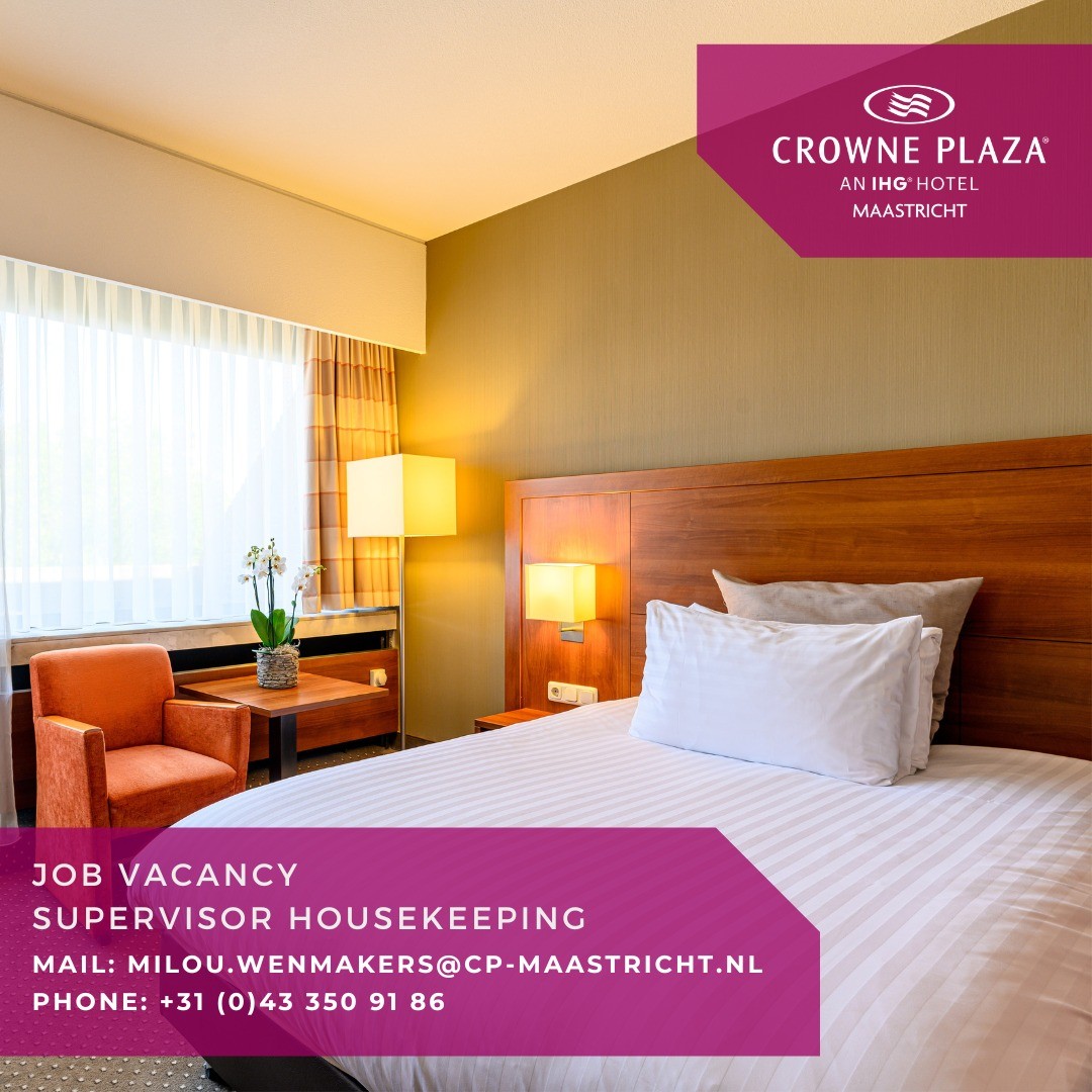 ALERT JOB VACANCY💼
Supervisor housekeeping🛏

Do you have an eye for detail? Do you have strong communication and people skills and are you good at giving direction to a team?
Then supervisor housekeeping is the job for you!

Curious? Take a look at the full vacancy text and apply now! Send your CV and motivation to Milou.wenmakers@cp-maastricht.nl or call +31 (0)43 350 91 86 with any questions.📞💻

https://centrumhotelmaastricht.nl/vacature/supervisor-housekeeping/ 

#ihg #visitlimburg #cpm #crowneplaza #maastricht #limburg #visitmaastricht #crowneplazahotel #hotel #maastrichtcity #nachtjeweg #centrumhotelmaastricht #newjob #jobvacancy #lifeatihg